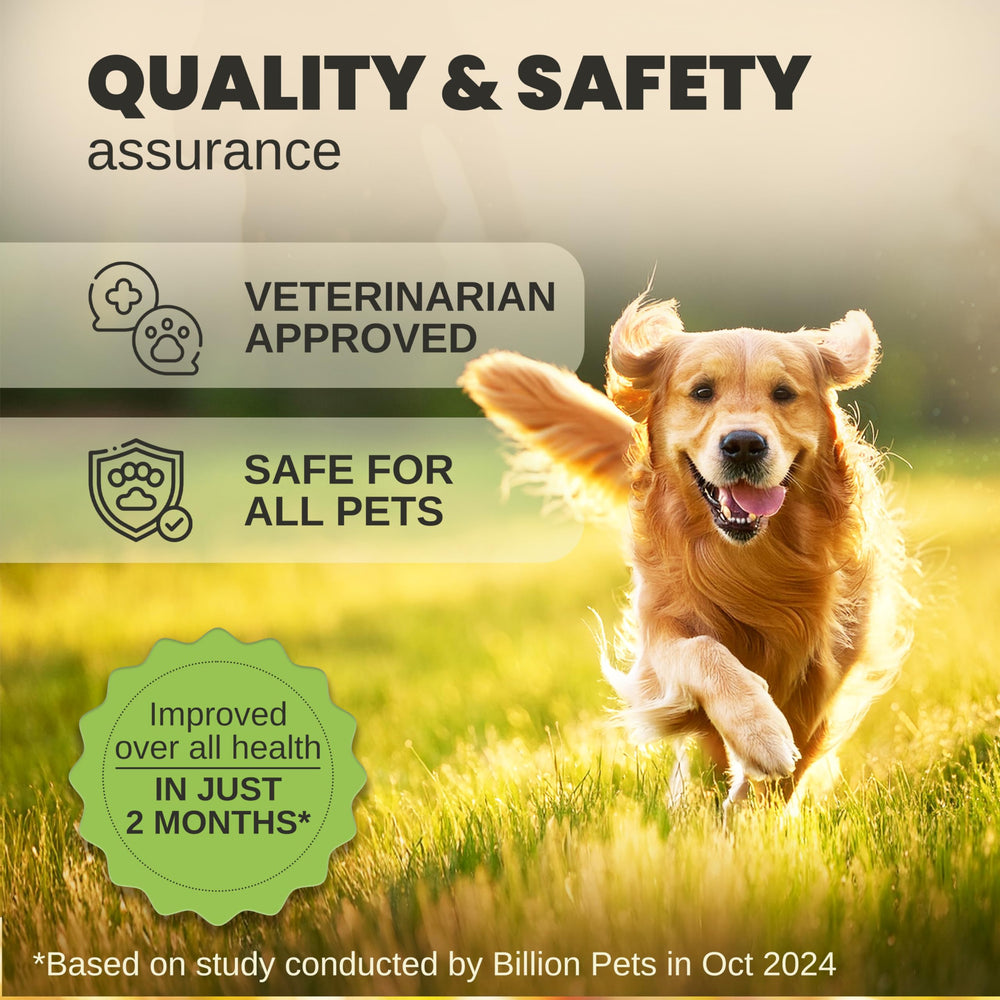 Organic ingredients panel shown for Billion Pets Hemp Oil