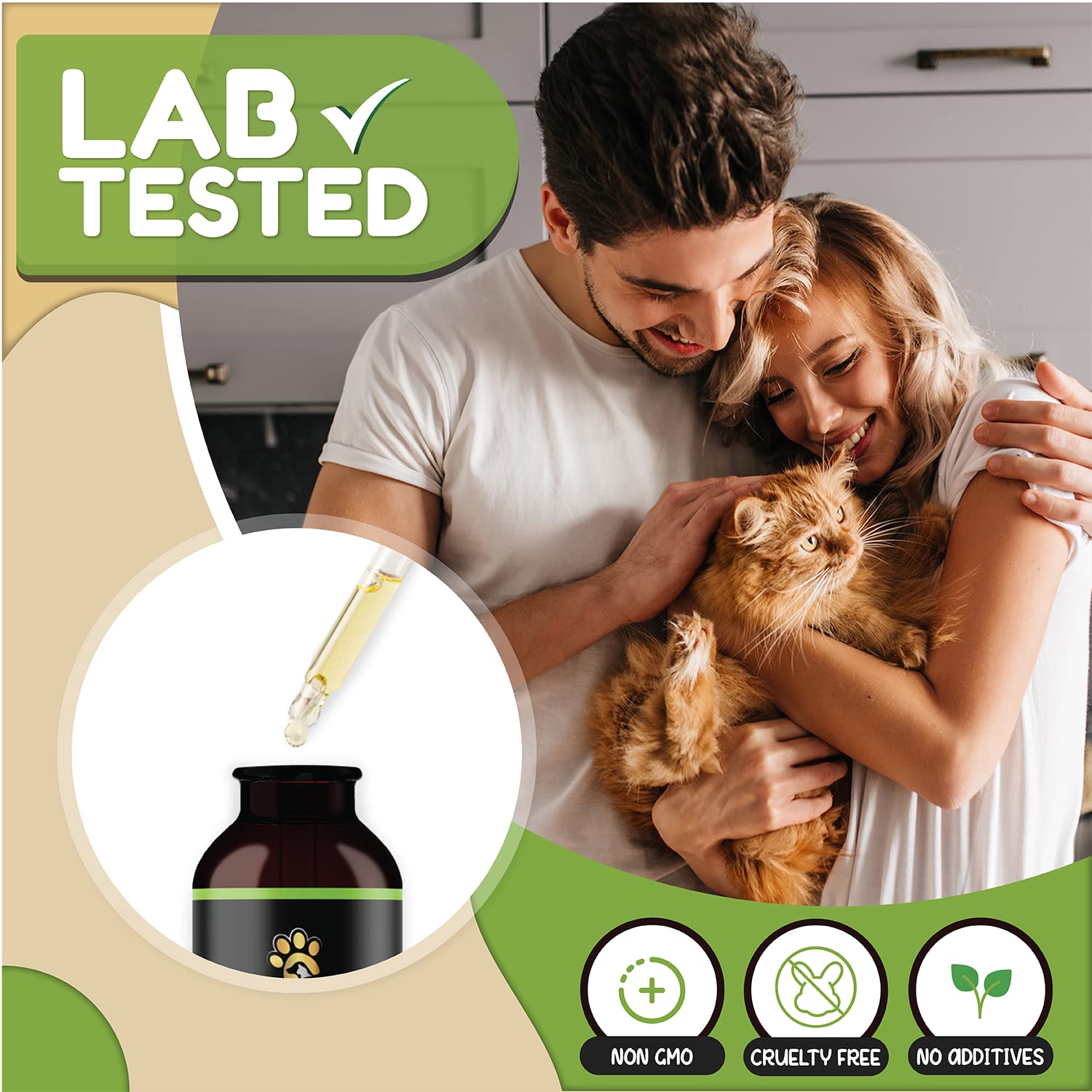 Non-GMO, cruelty-free Billion Pets Hemp Oil packaging