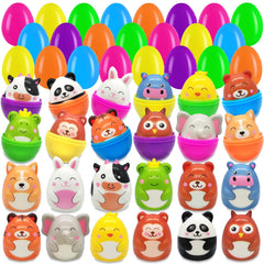 BillMoss prefilled Easter eggs with squishy toys for kids' egg hunts.