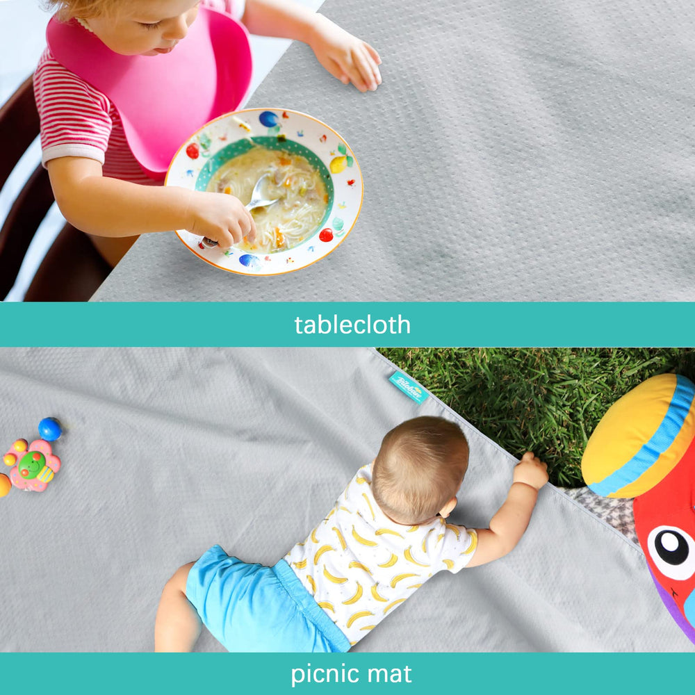 Biloban splat mat food spills stay on the mat, keeping floors clean.