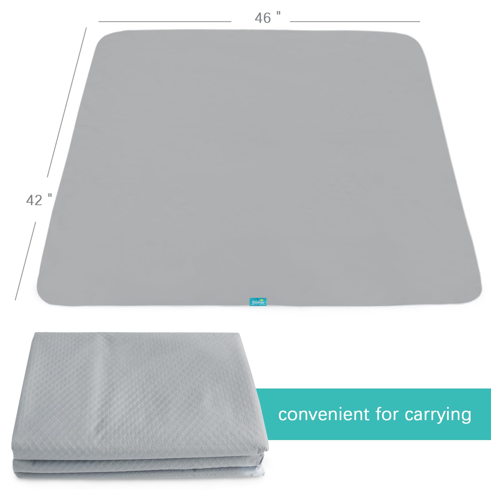 Biloban splat mat wipe clean surface simplifies post meal cleanup.