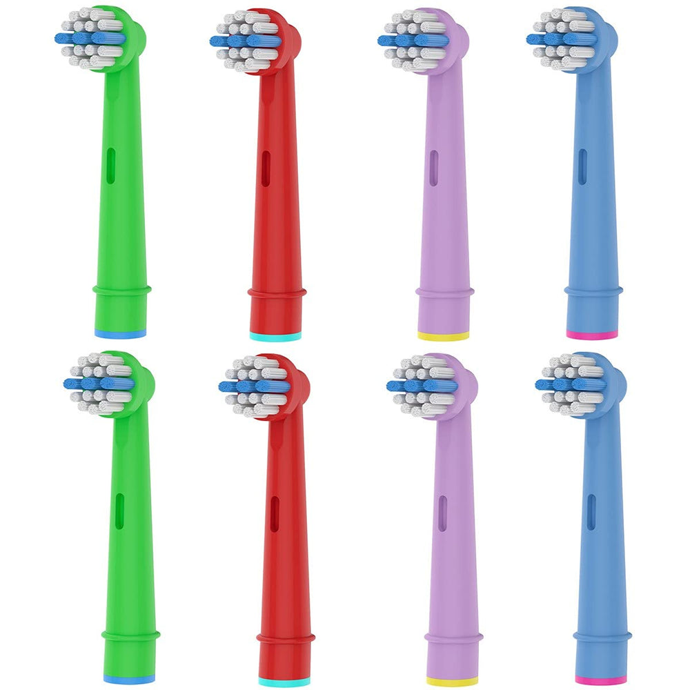 Bimily 8pcs kids toothbrush heads with soft bristles for gentle cleaning.