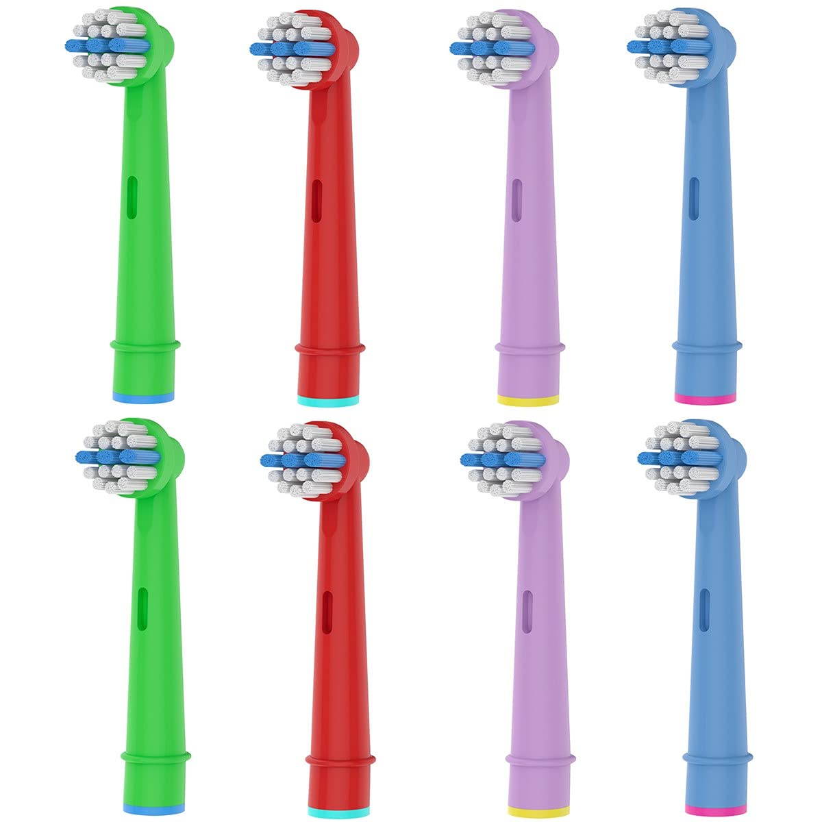 Bimily 8pcs kids toothbrush heads with soft bristles for gentle cleaning.