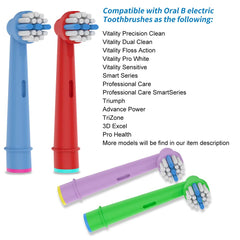 Bimily kids toothbrush heads with colorful rings for easy family identification.