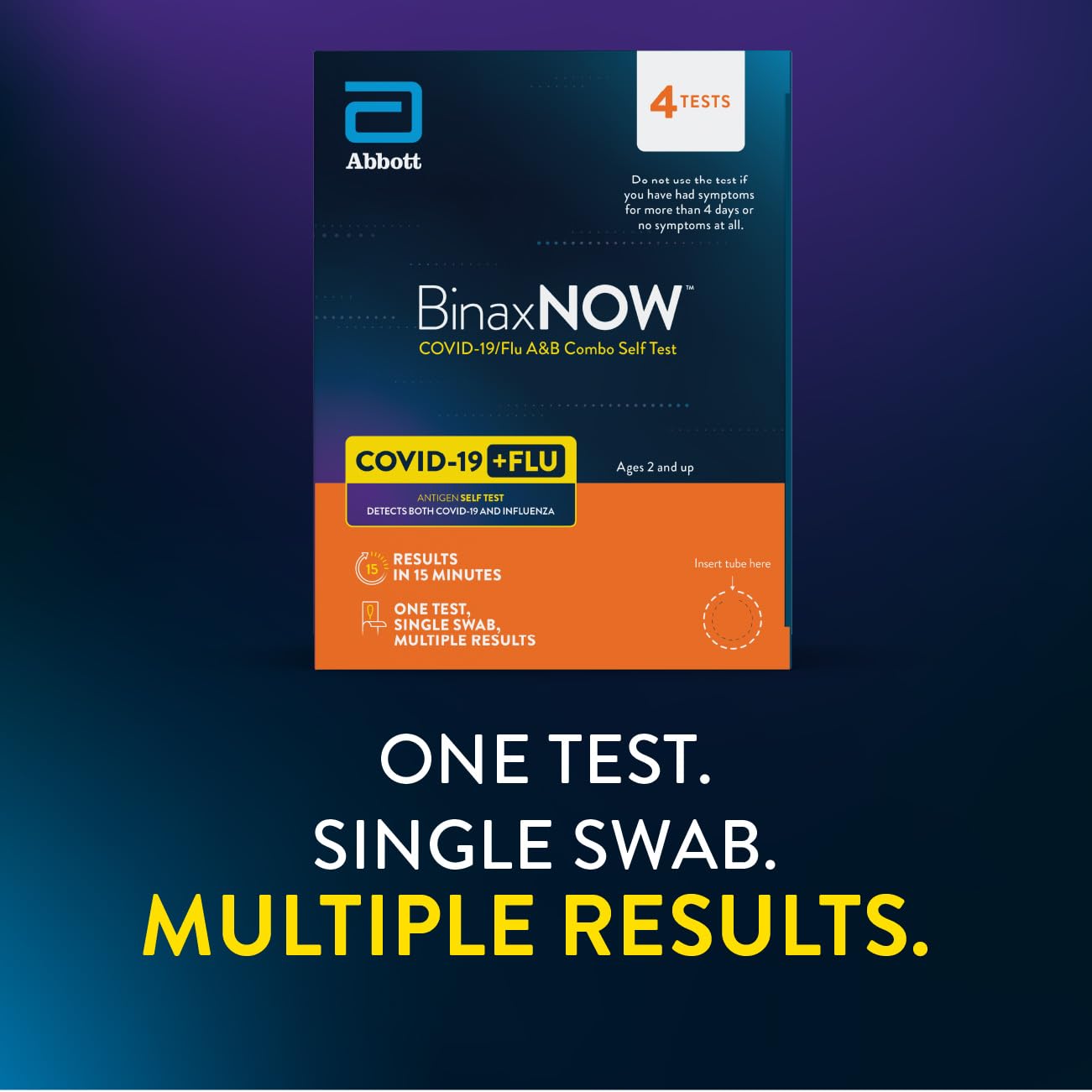BinaxNOW combo test results display, 15-minute read for actionable insights.