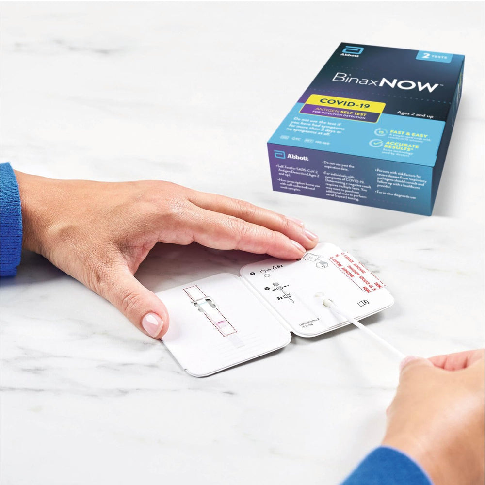 BinaxNOW instruction page emphasizing 15-minute results