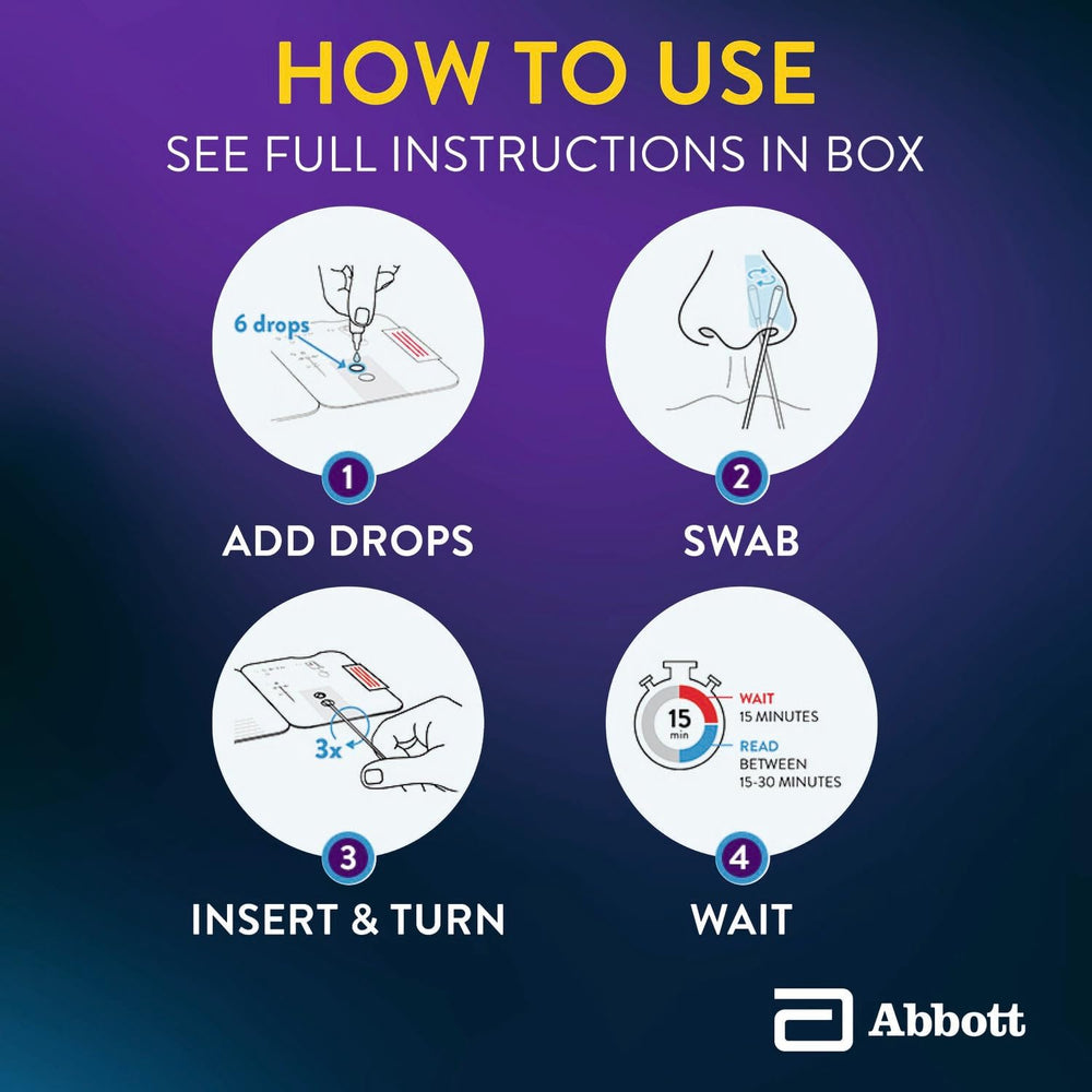BinaxNOW for kids 2+ with adult supervision, a safe home option.