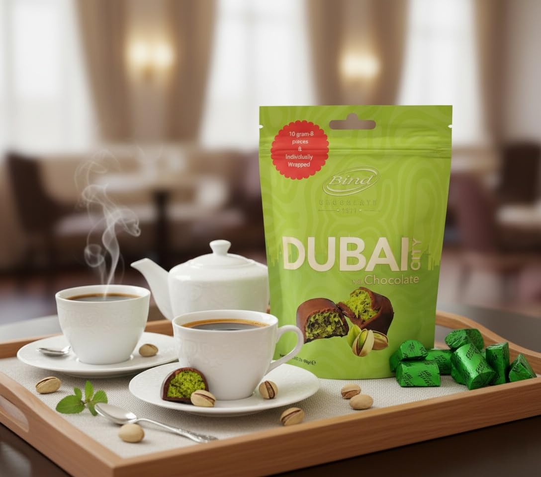 Bind Dubai pistachio and kadayif filling adds texture