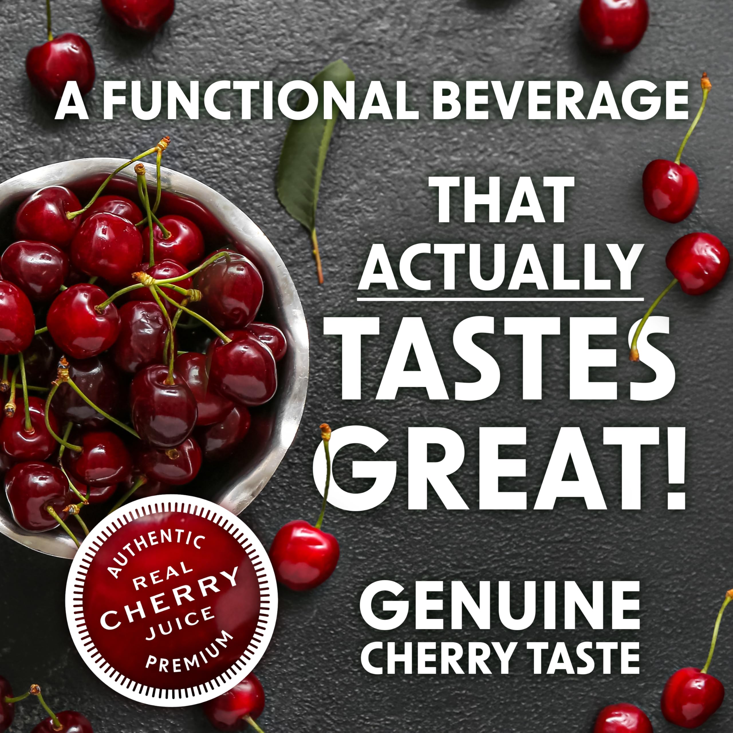 Case of 12 Bing Energizing Juice Original Cherry cans ready for easy stocking