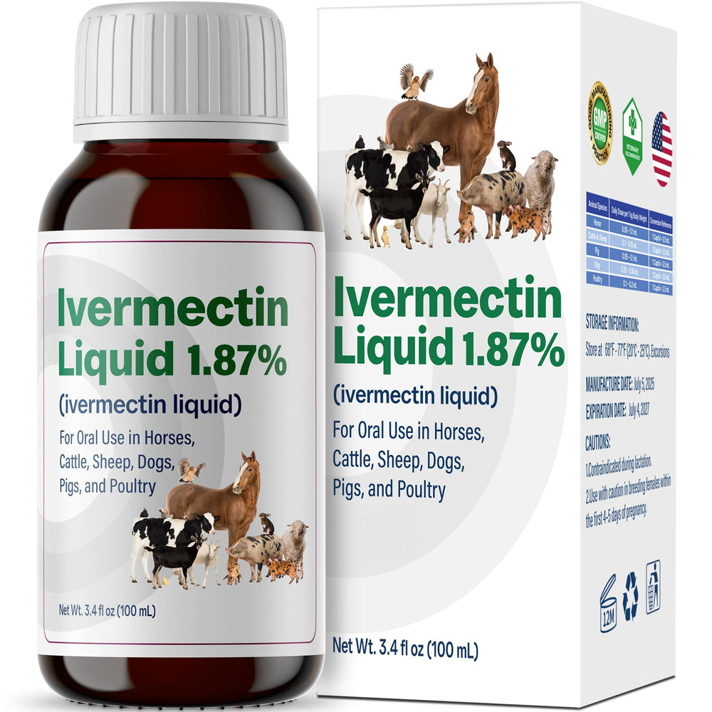 Bingbrofam dewormer bottle close-up shows professional-grade ivermectin for reliable livestock care.