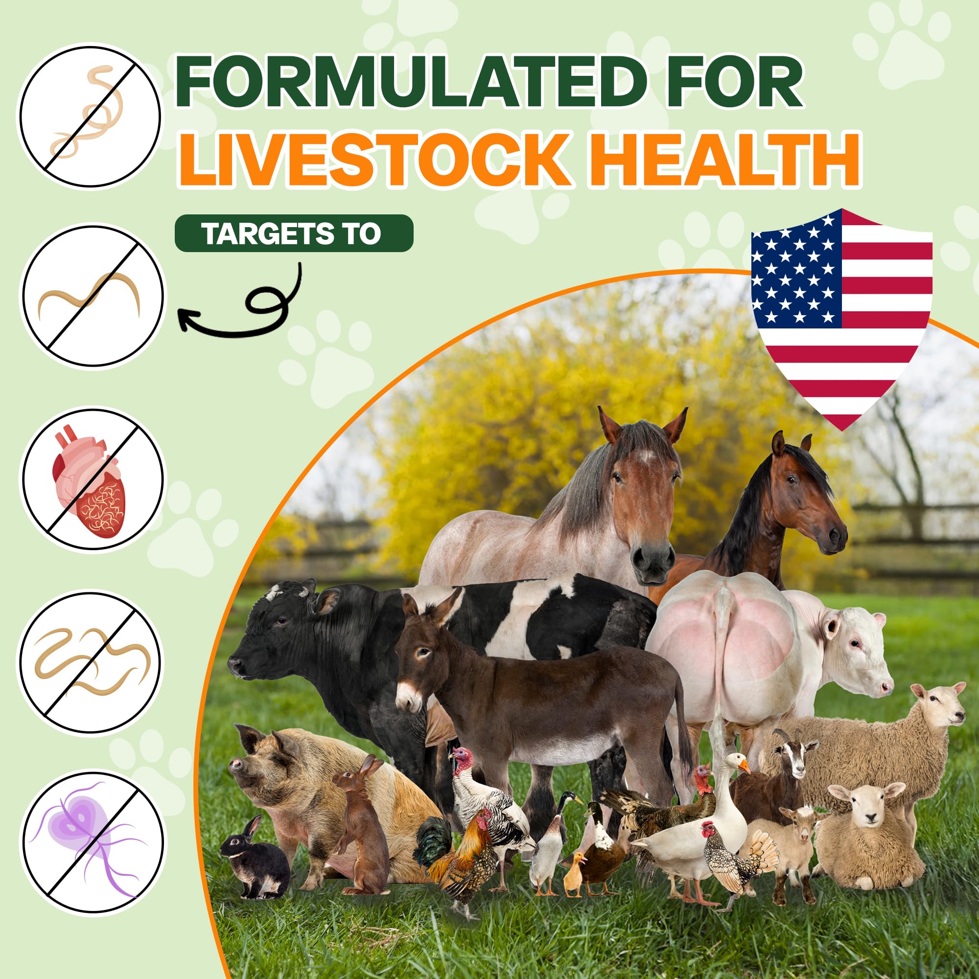 Liquid dosing of Bingbrofam dewormer for easy feed or water administration.