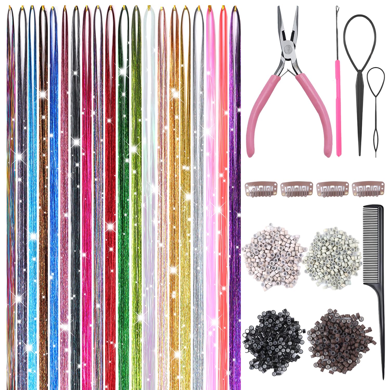 Bintvoy Hair Tinsel blue shades add subtle sparkle to everyday styles