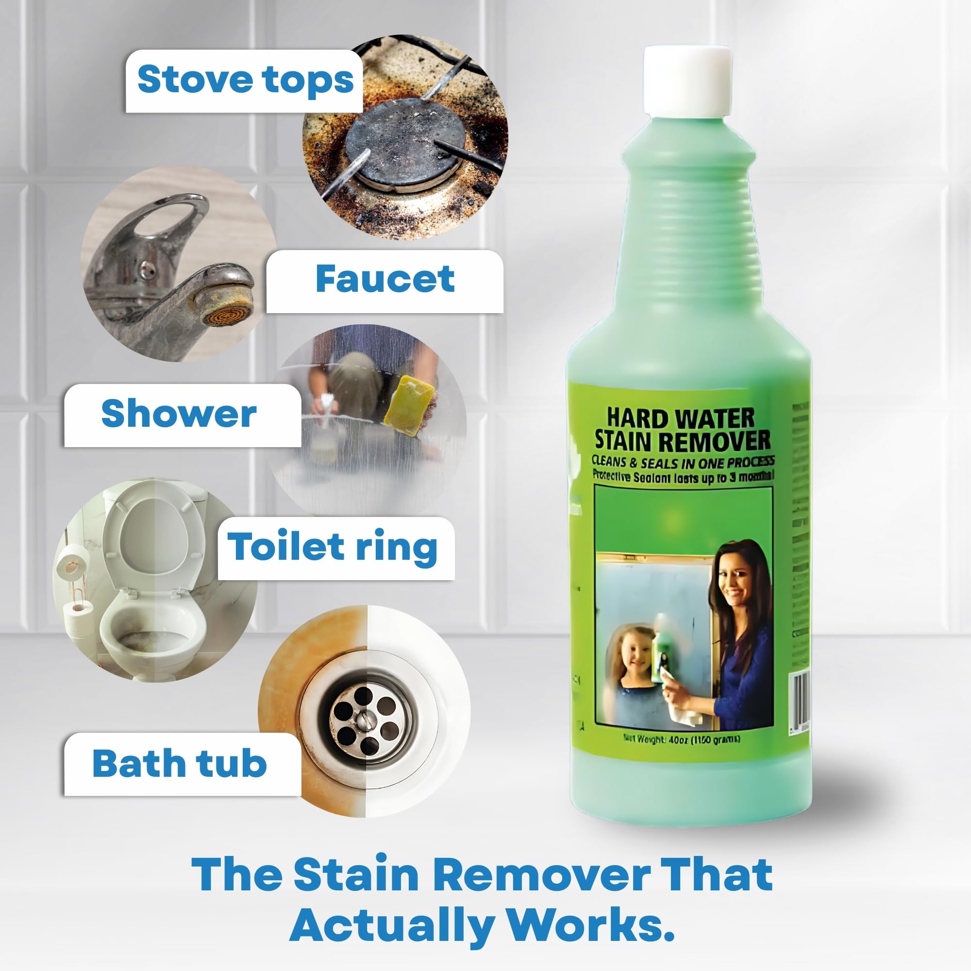 Bio-Clean tile and glass cleaning reveals brighter, clearer surfaces.