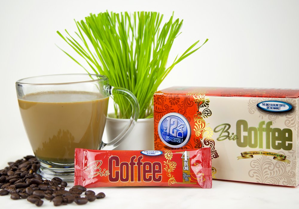 Bio Coffee alkaline coffee packet ready for a quick brew.
