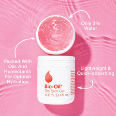 Bio-Oil Dry Skin Gel applied to hands for soothing hydration.