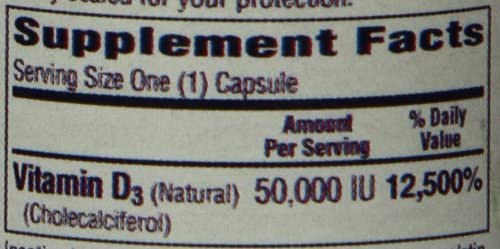 Bio-Tech Pharmacal D3-50 dosage card illustrating weekly intake.