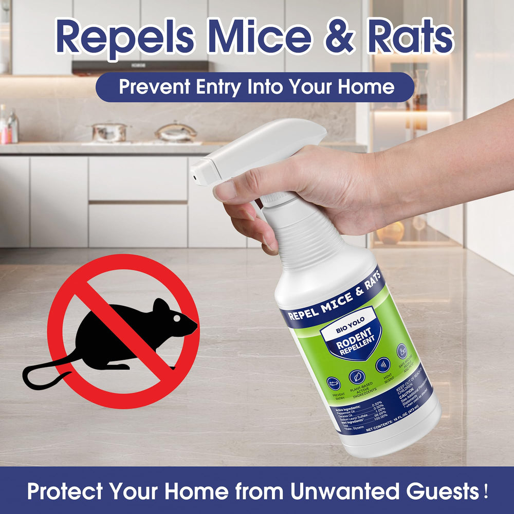 BIO YOLO Rodent Repellent Spray trigger shows easy, clog-free application.