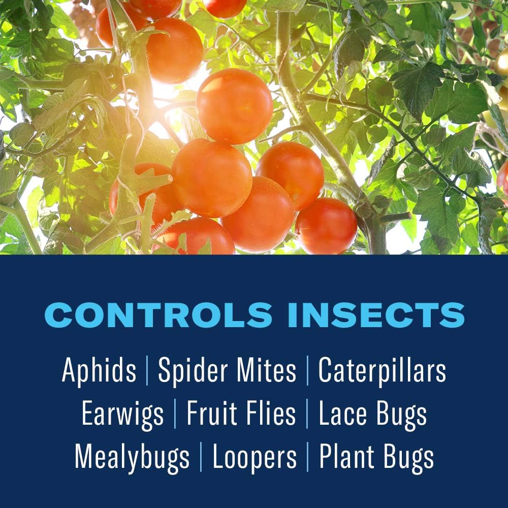 BioAdvanced 3-in-1 spray applied on leaves to deter pests while supporting plant vigor.