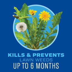 BioAdvanced 5-in-1 weed and feed spreader ensures even coverage.