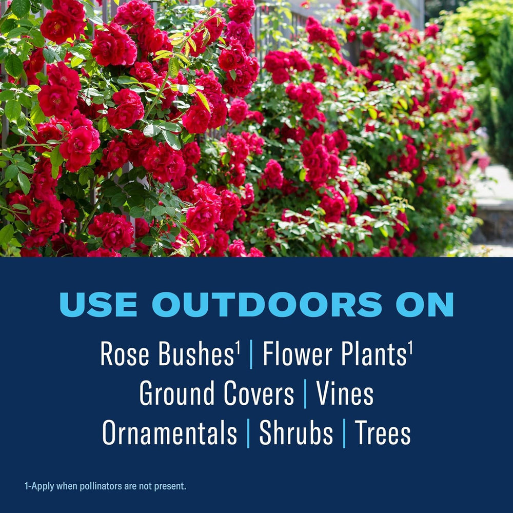 BioAdvanced All-in-One forms a protective barrier on plants for two weeks.