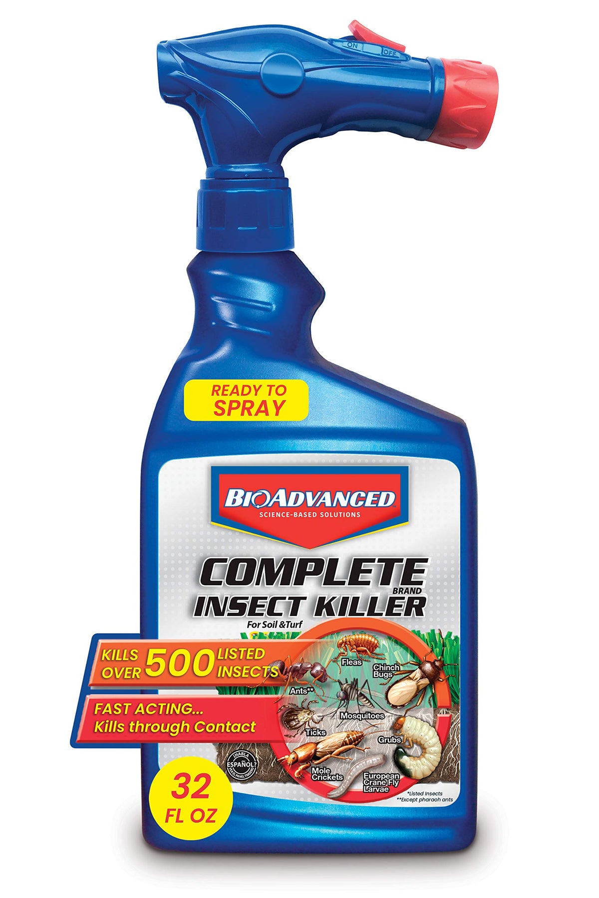 BioAdvanced complete insect killer 32oz spray bottle for outdoor pest control.