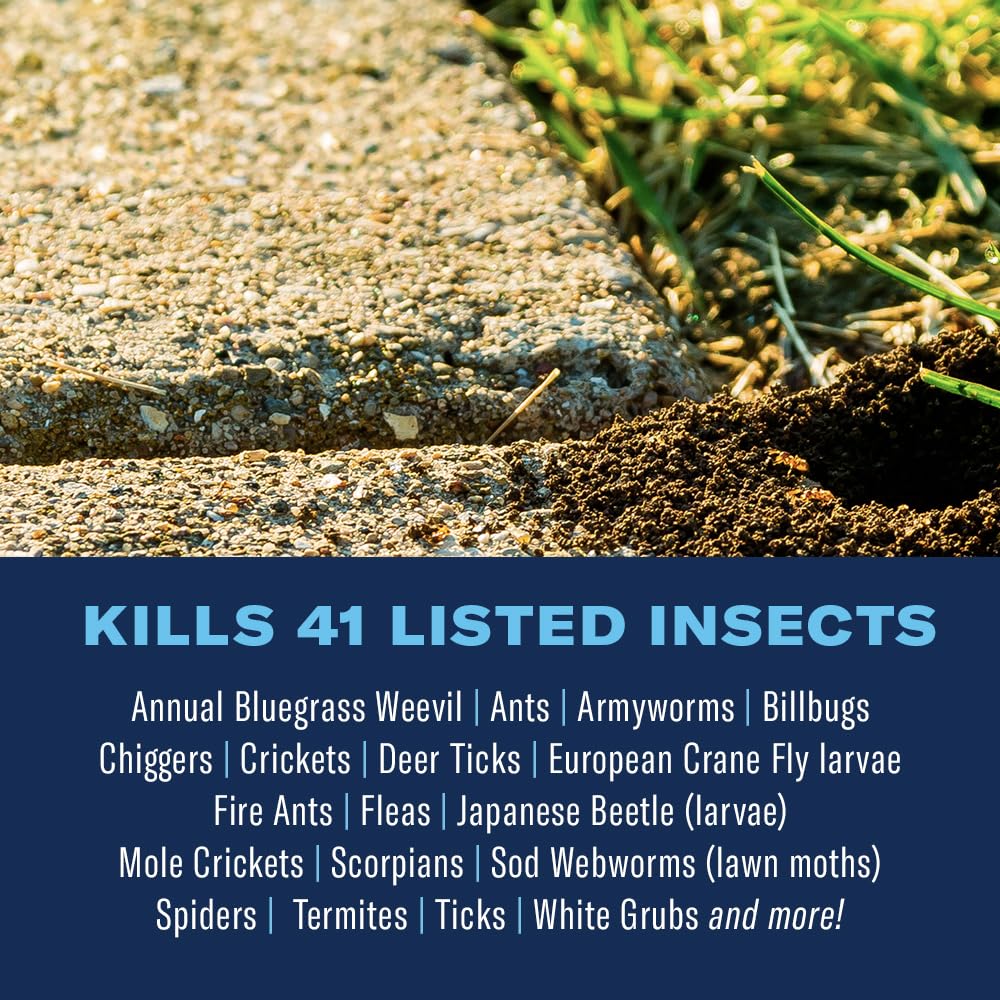 Granules from BioAdvanced Complete Insect Killer spread with a spreader