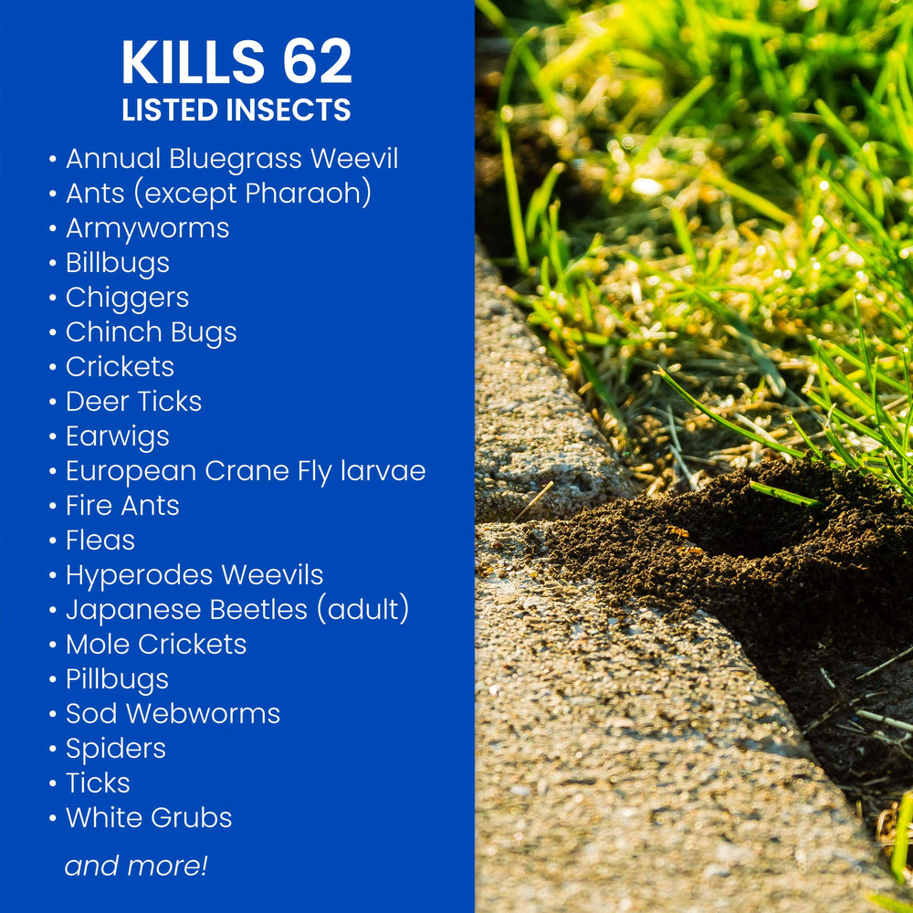 BioAdvanced complete insect killer soil and turf coverage protects up to 6,667 sq ft.