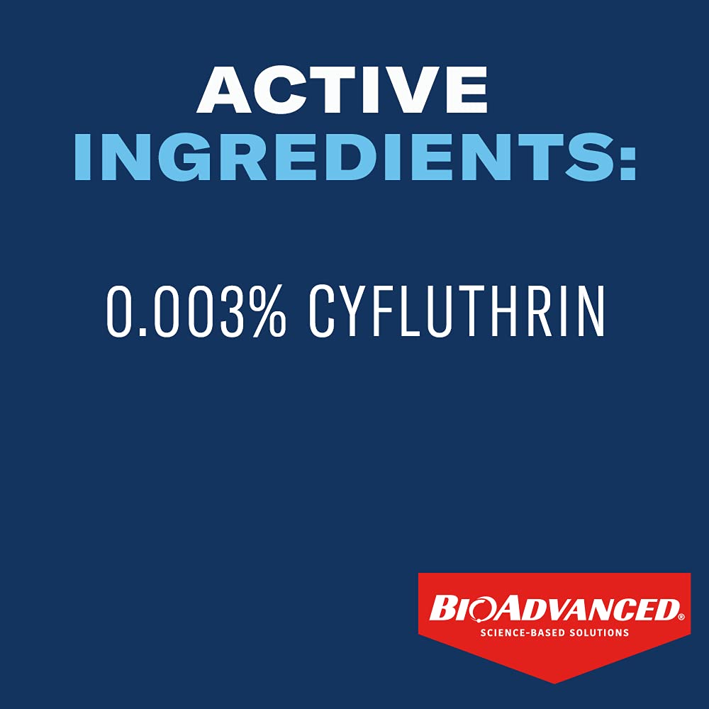 Packaging label highlighting cyfluthrin active ingredient and EPA number