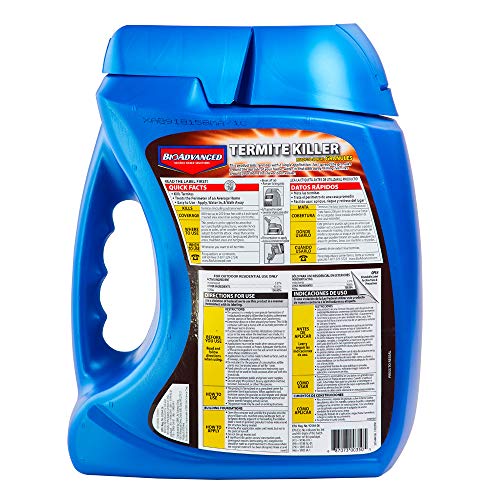 Soil treatment around foundations using BioAdvanced granules to help protecting home.