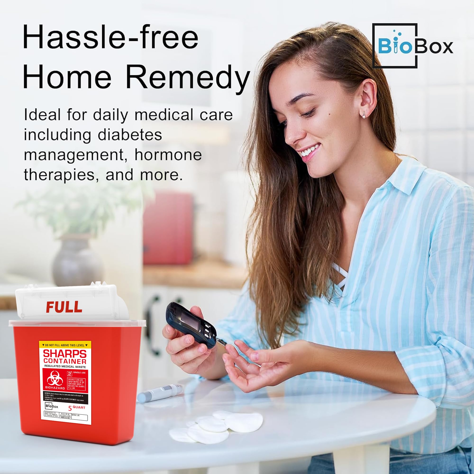 BioBox Sharps Container Small secure locking system in action