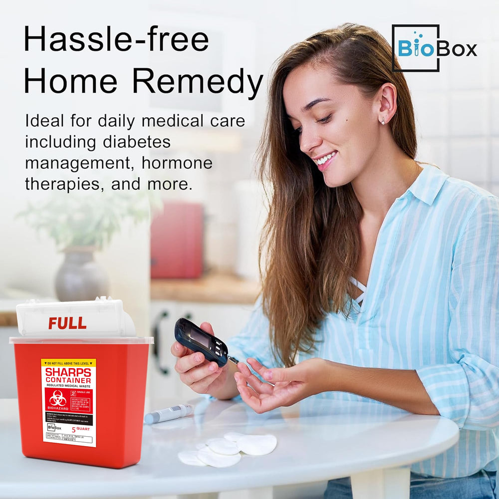 BioBox Sharps Container Small secure locking system in action