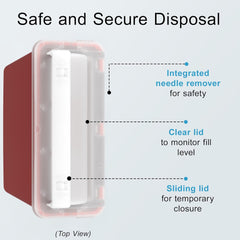 BioBox Sharps Container Small translucent lid visible fill level check