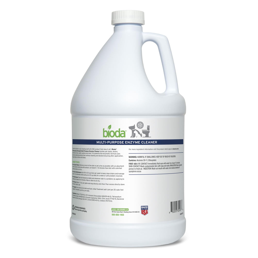 Bioda 1 gallon bottle shown, ready for professional level cleaning.