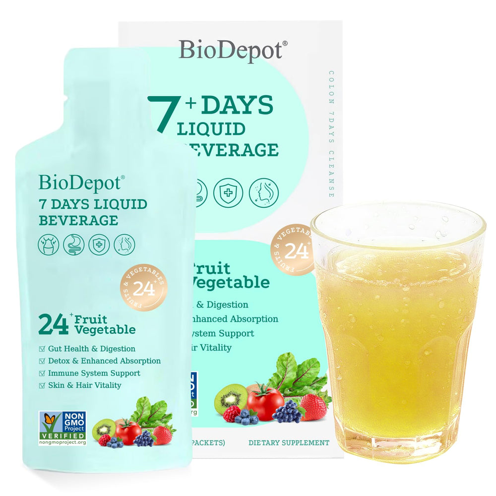 Biodepot 7 Day Clean bottle-front, a convenient gut health option in view.