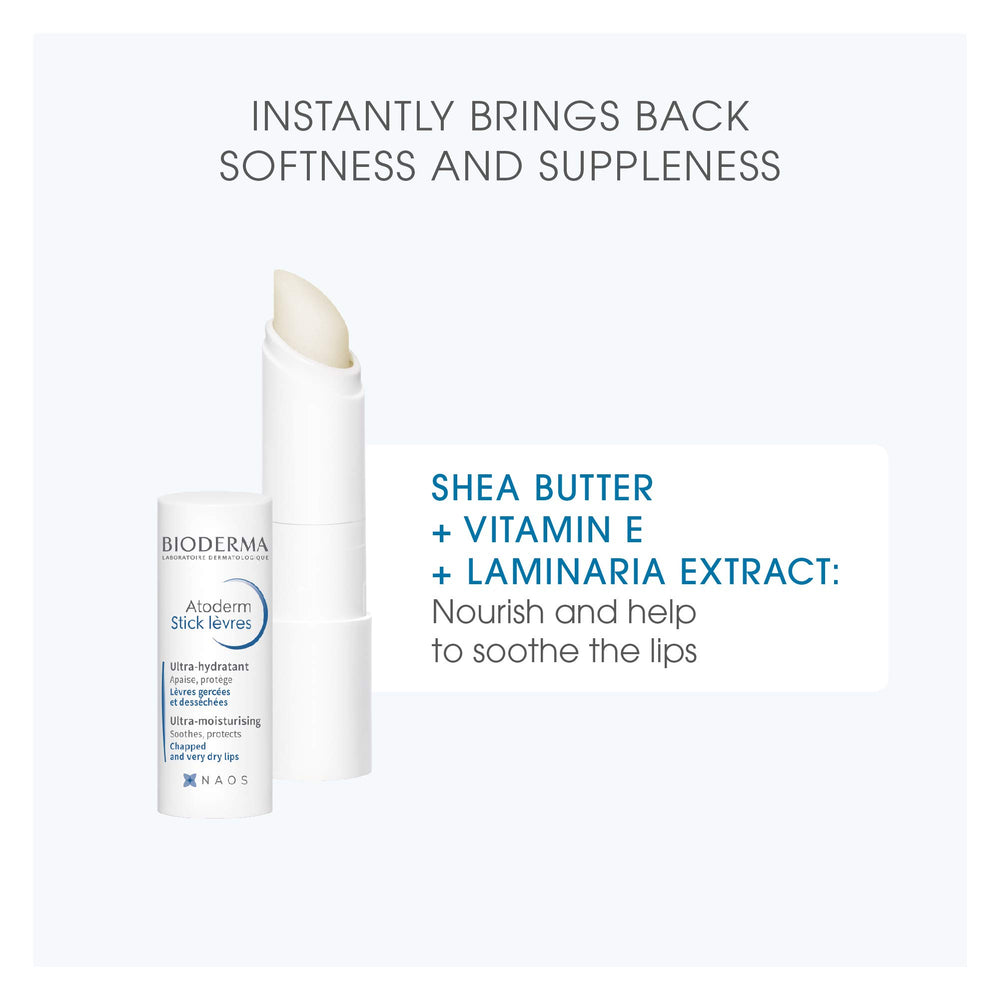 Bioderma Atoderm Lip Stick applied on lips for instant comfort