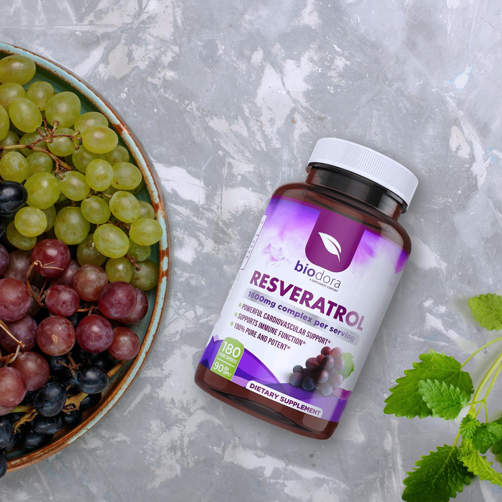 Lifestyle shot suggesting heart and brain wellness benefits of Biodora Resveratrol.
