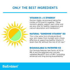 BioEmblem vegetarian capsules beside label showing non-GMO and allergen-free.