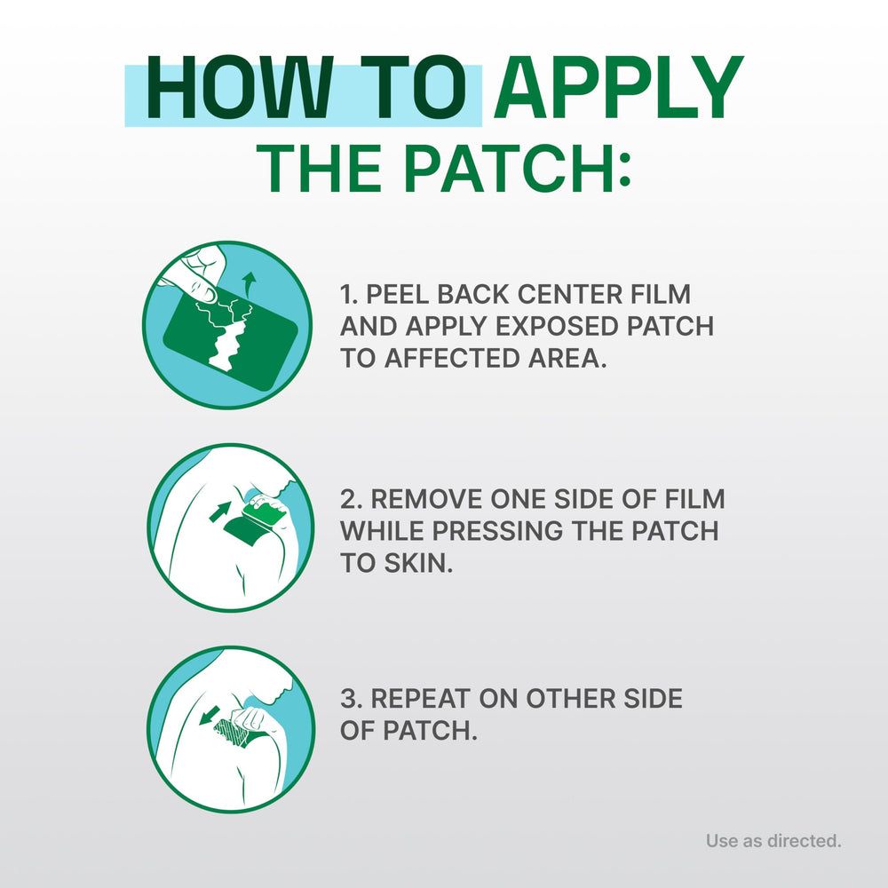 Biofreeze Ultraflex Plus patch size covers broad treatment area.