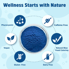 Biofunctionals blue spirulina powder scoop makes measuring easy for shakes