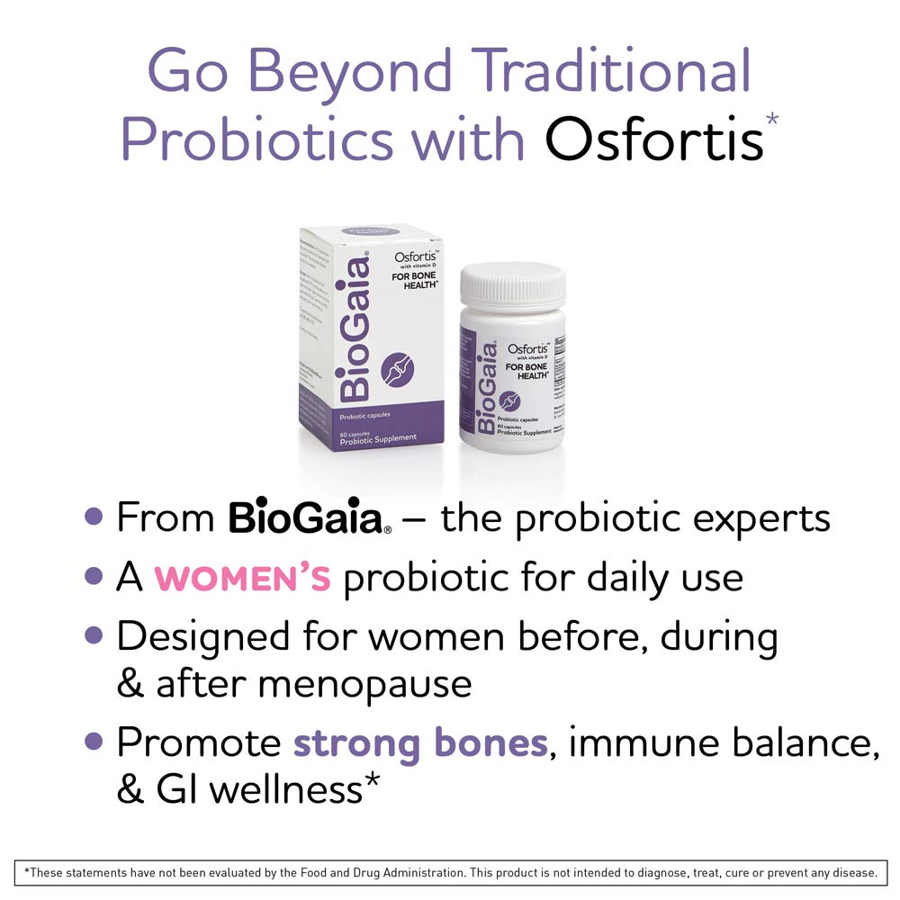 Daily use scene with BioGaia Osfortis capsules for immune balance and GI health.