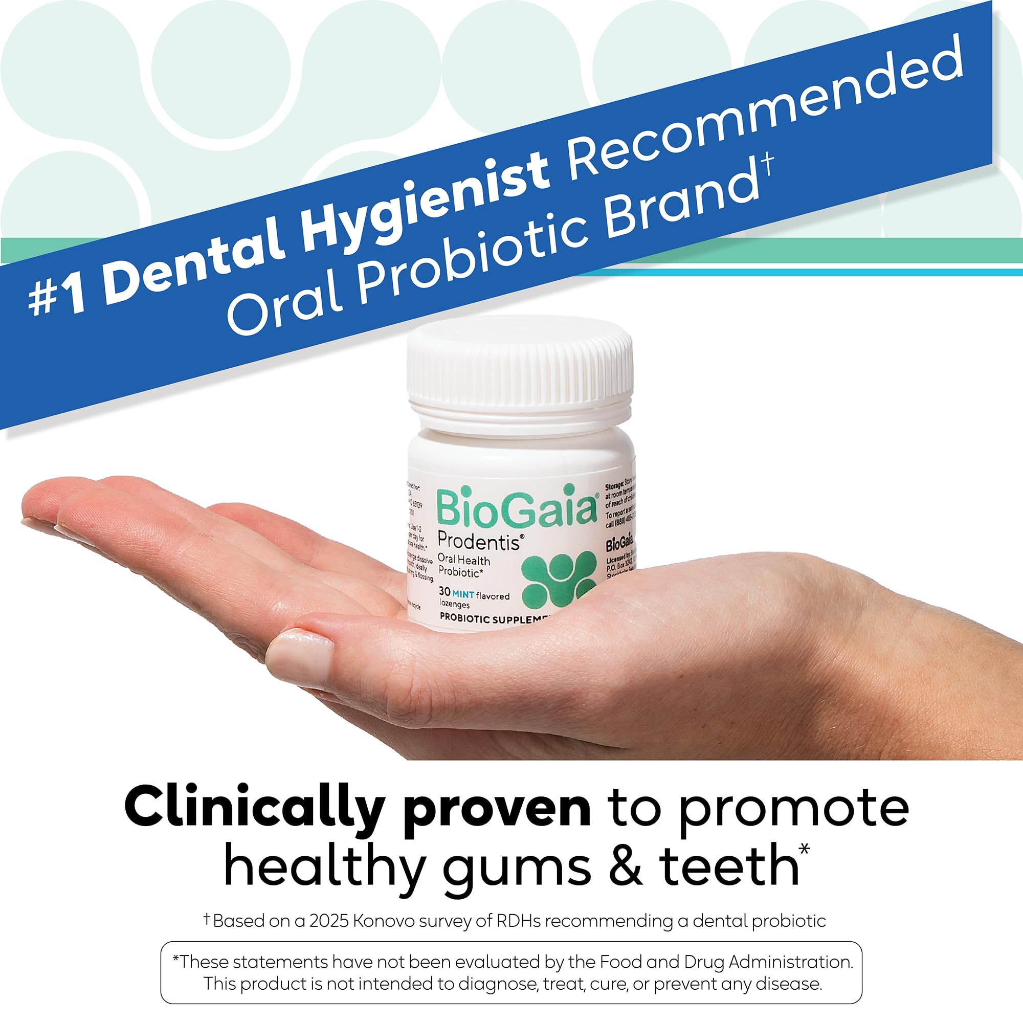 Prodentis lozenges melt in the mouth for easy daily use.