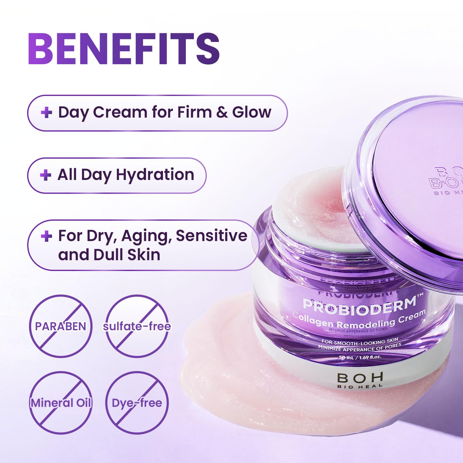 BIOHEAL BOH Probioderm product on bathroom counter with floral fragrance