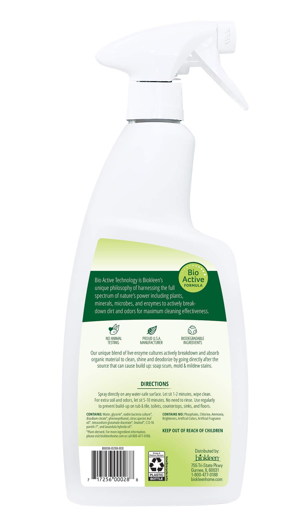 Biokleen Bac-Out label close-up highlighting plant-based formulation