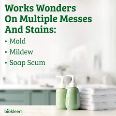 Biokleen Bac-Out spray in action across bathroom surface