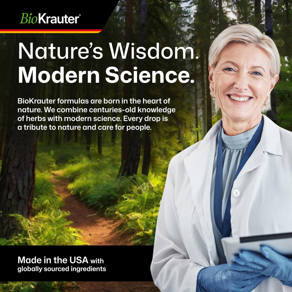 BIO KRAUTER Green Tea Extract label close-up showing vegan and alcohol-free formula