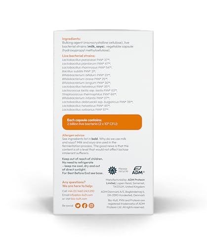 Bio-Kult Everyday capsules closeup highlights 14 strains for varied gut support.