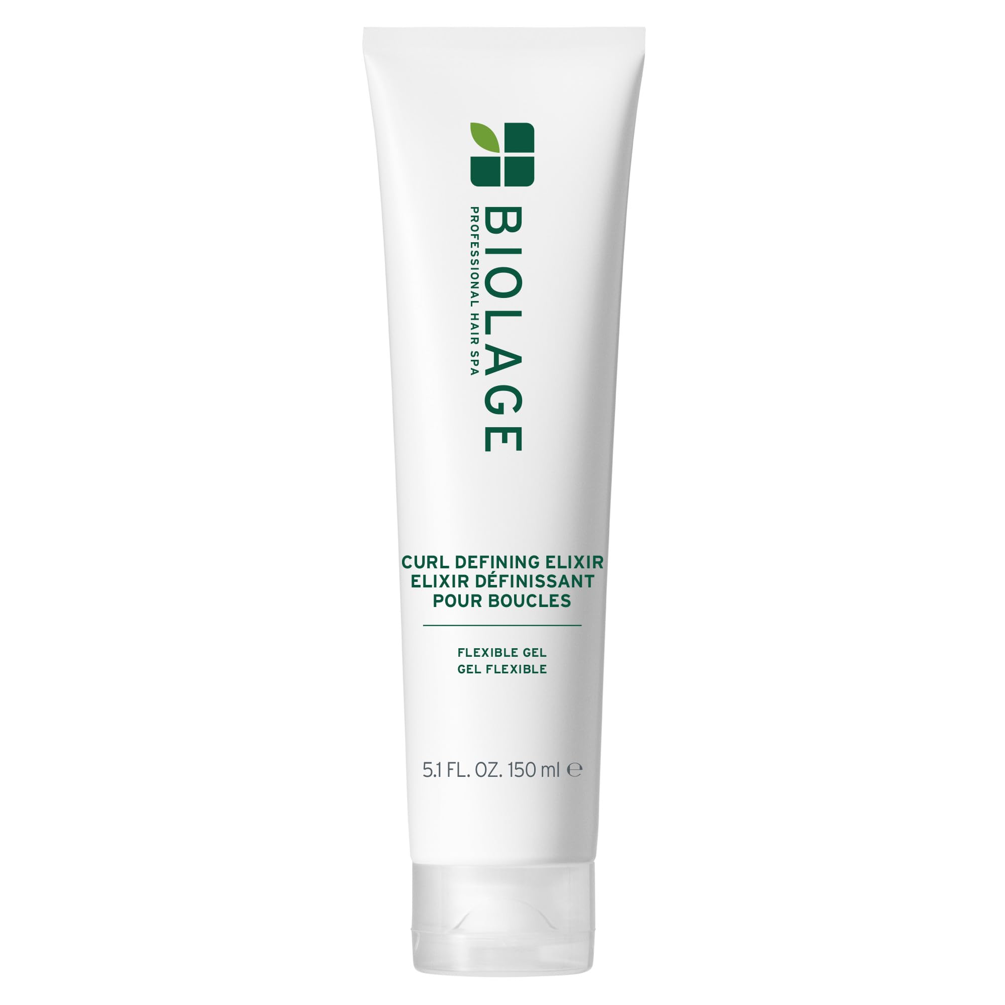 Biolage Curl Defining Elixir bottle shows medium hold for defined curls