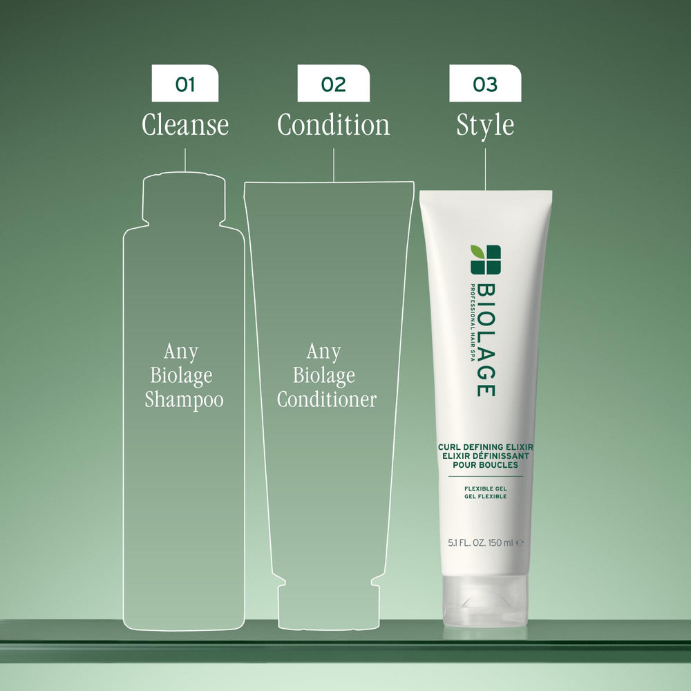 Biolage Elixir packaging label highlights vegan and paraben-free formula