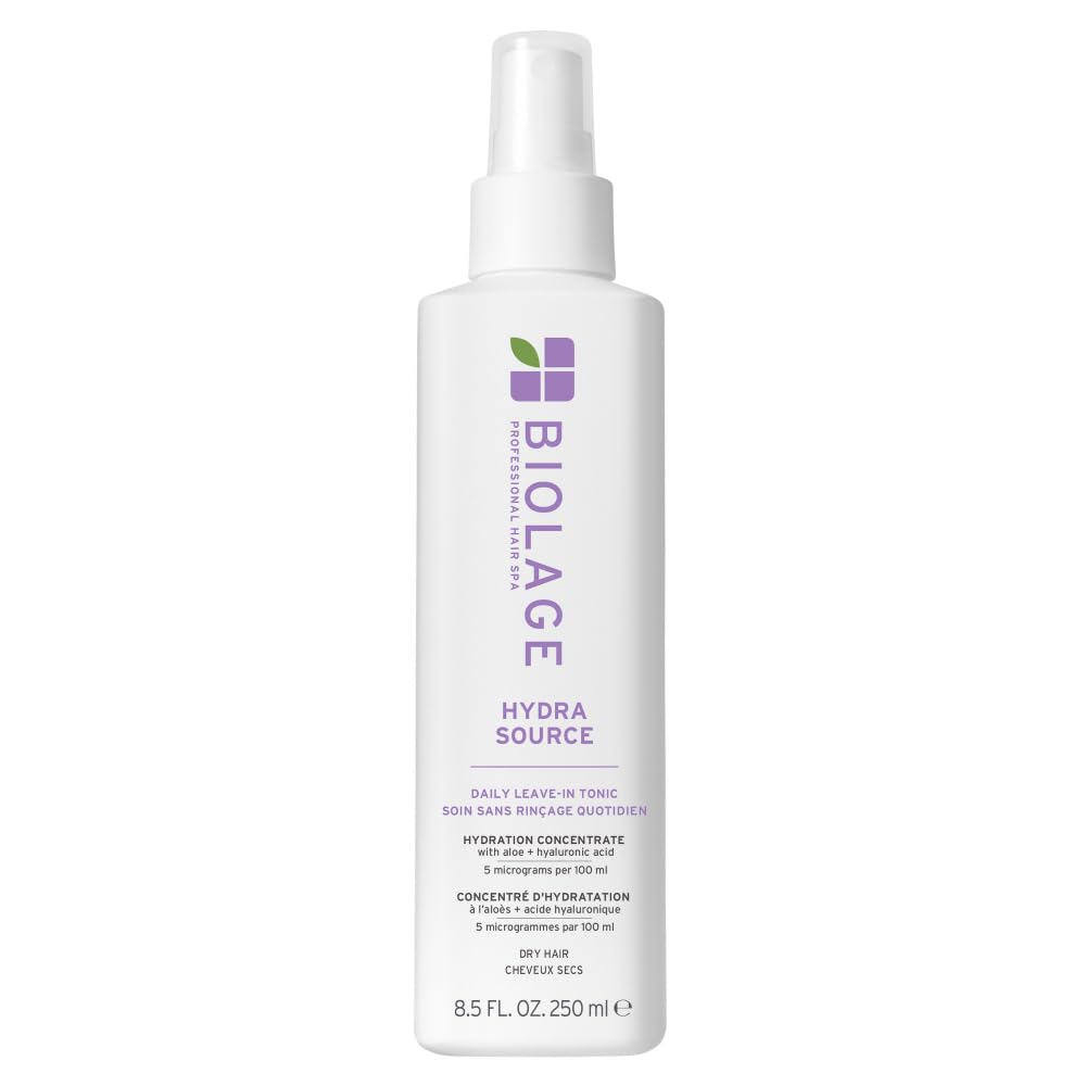 Biolage Hydra Source leave-in tonic bottle pour hydrates and detangles hair