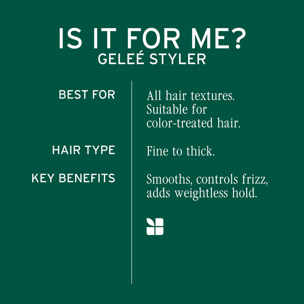 Biolage Styling Gelée applied to damp hair adds shine and natural movement.